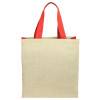 Panelled Jute Bags Red Front